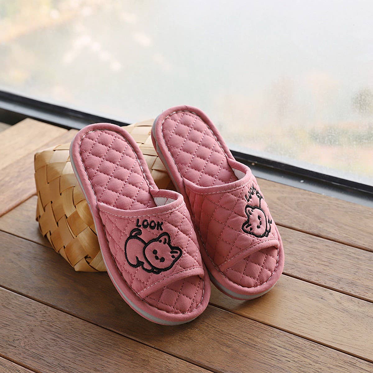 Cute Cat Cotton Handmade Thick Slippers