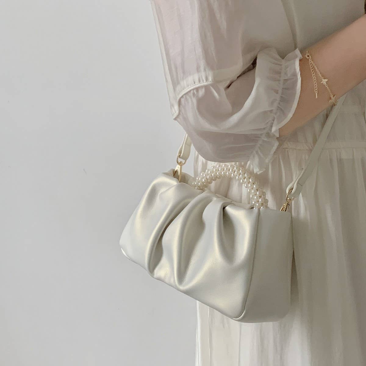 CWAB4845_FASHION PLEATED SWEET HANDBAG EVENING BAG