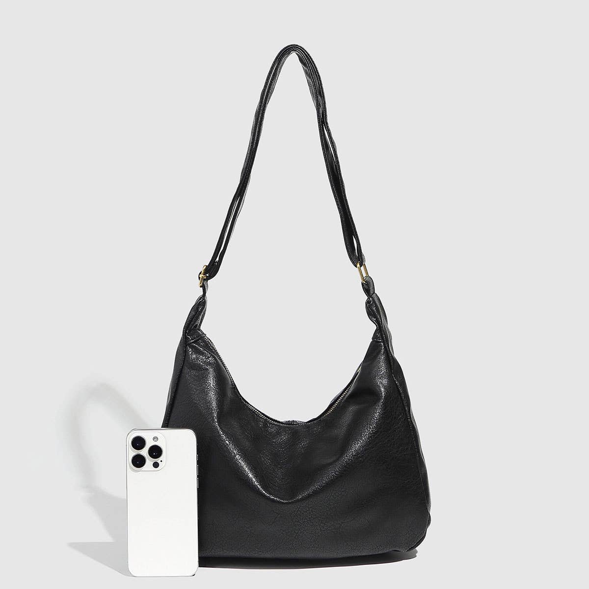 Large Red Soft Tote Bucket Bag for Women_CWAB5707