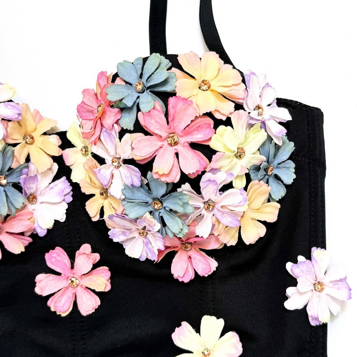 HIGH-END SWEET FLOWER HERRINGBONE BRA