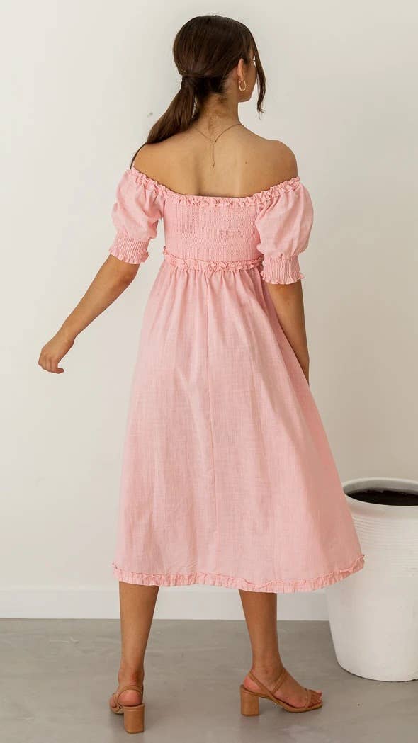 LACE LITTLE FRESH SWEET SOLID COLOR DRESS