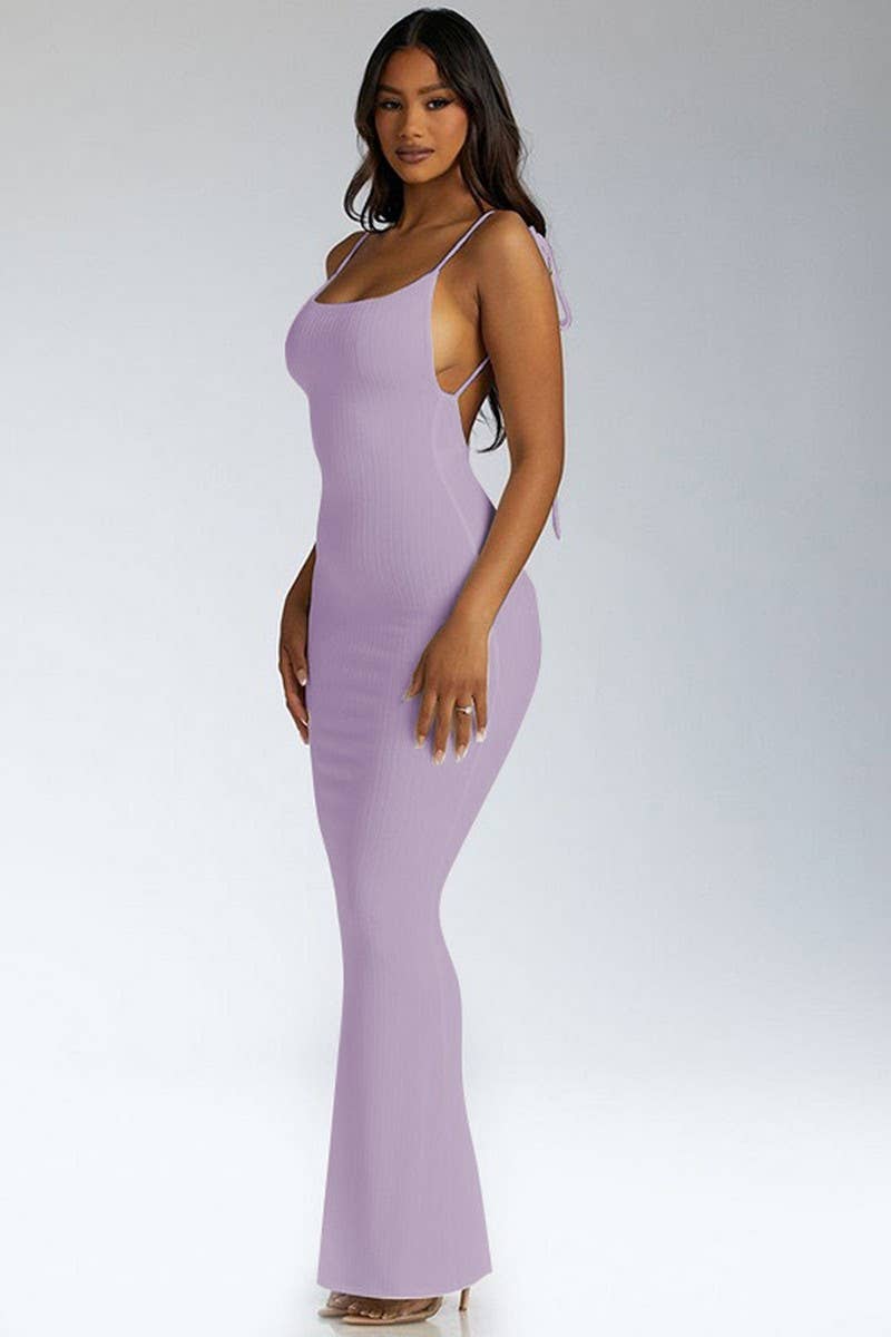 CWDMD4947_RIBBED BODYCON CAMI DRESS WITH SEXY BACK TIE