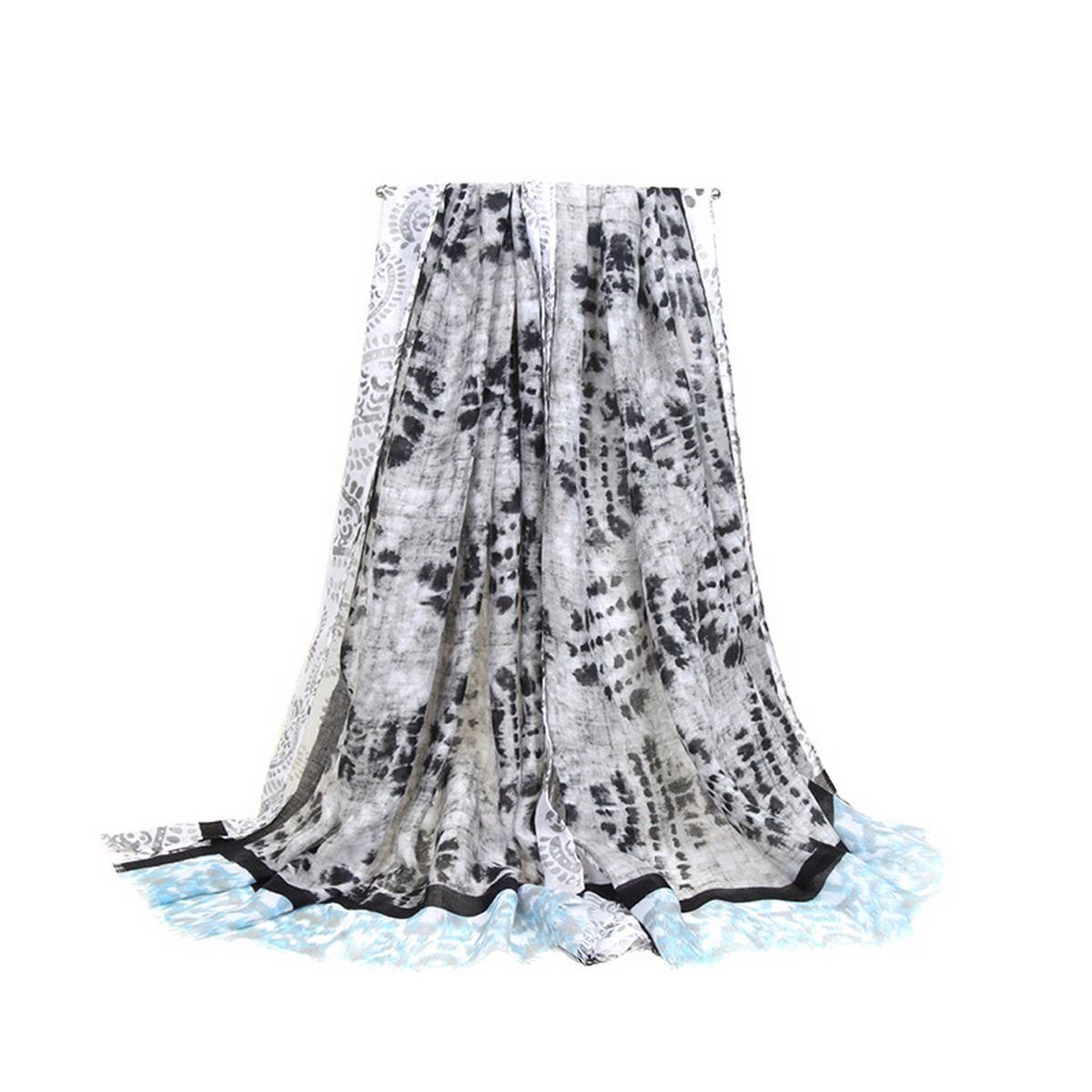 Paisley Satin Long Scarf Wrap for Beach & Travel_CWASC0688