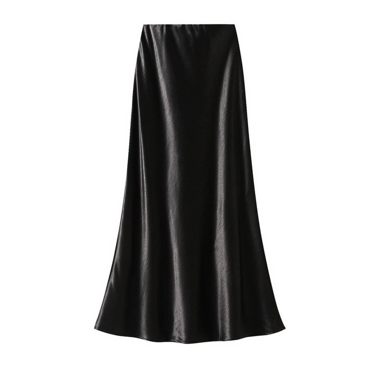 Satin Fishtail Midi Skirt with Slimming Fit