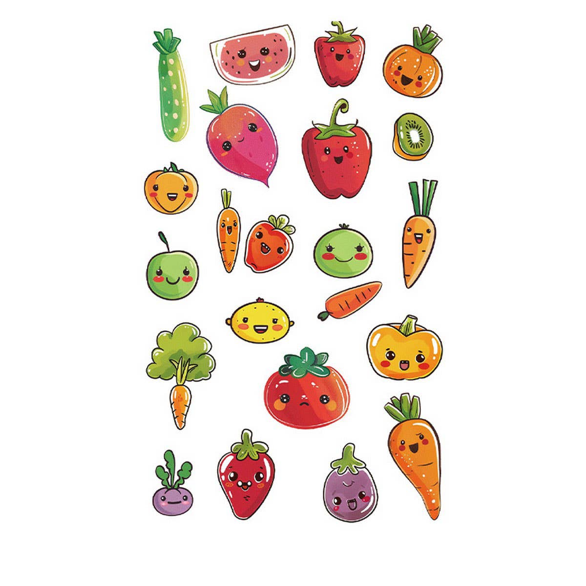 Whimsical Face Stickers ? Fruit & Galaxy Tattoos