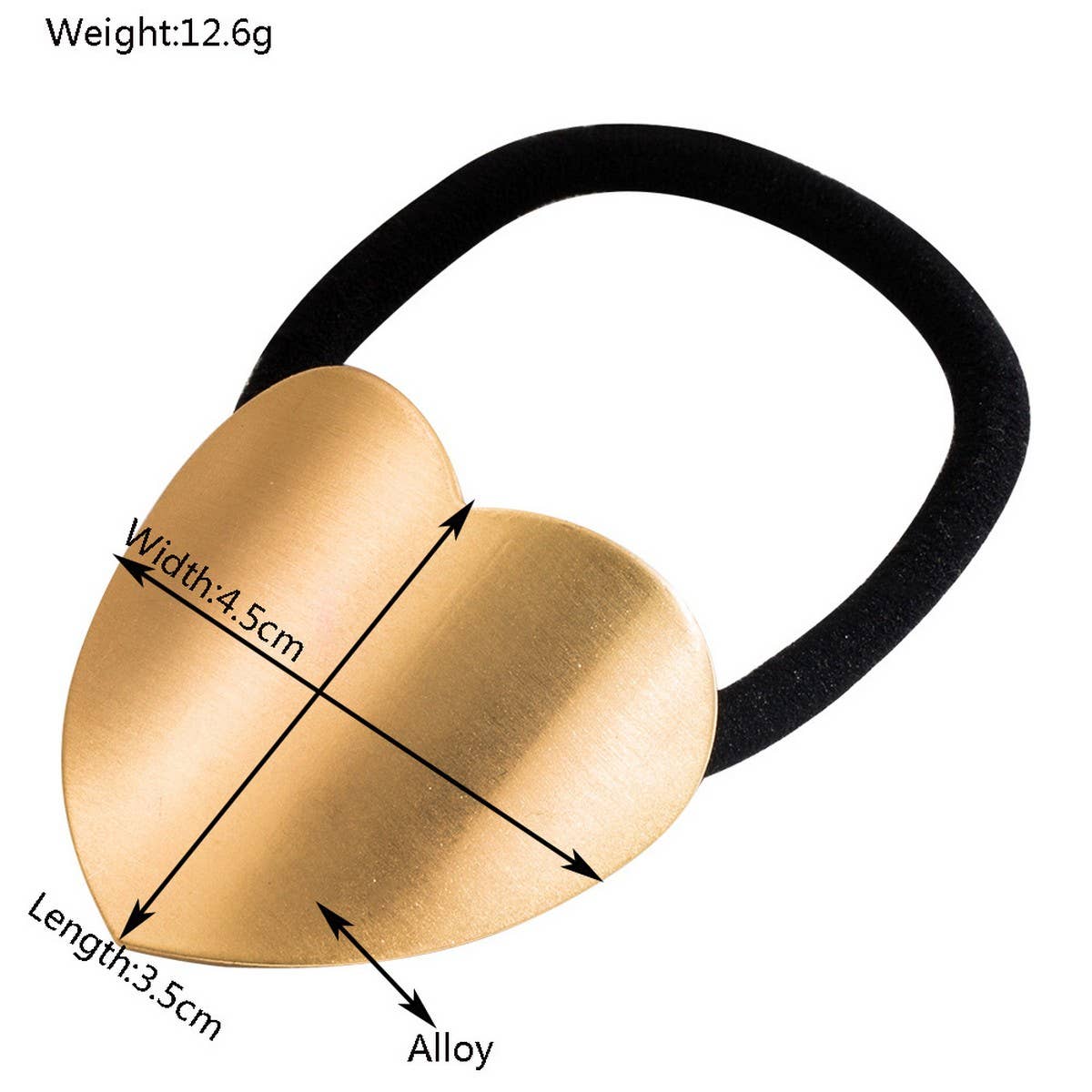 Minimalist Metal Heart Square Elastic Hair Tie