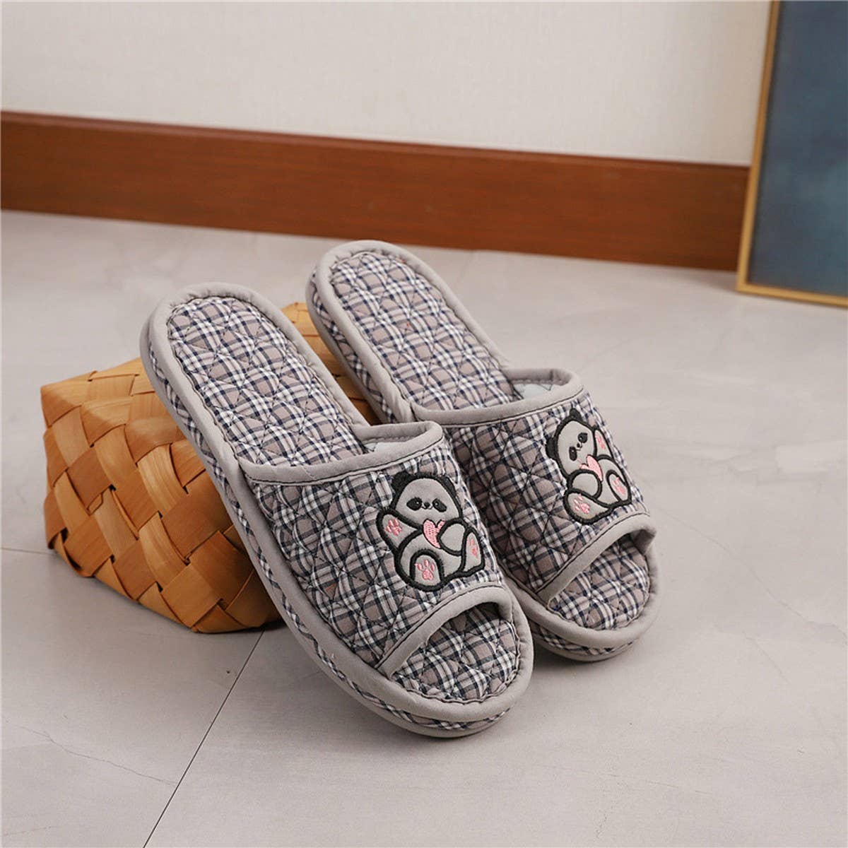 Thick Cotton Soft Sole Panda Slippers