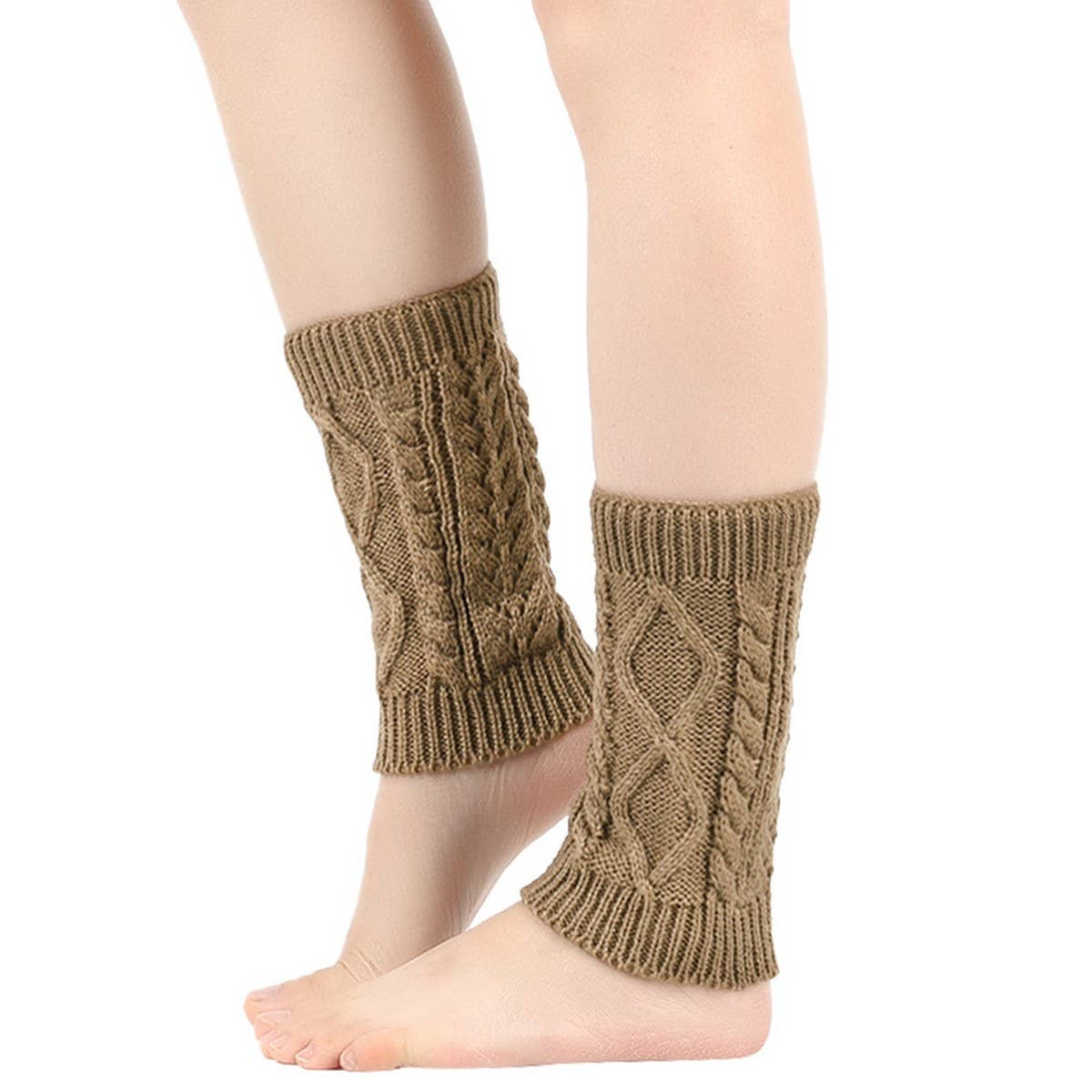 CWMS02678_CHUNKY KNIT DIAMOND BOOT CUFF LEG WARMERS