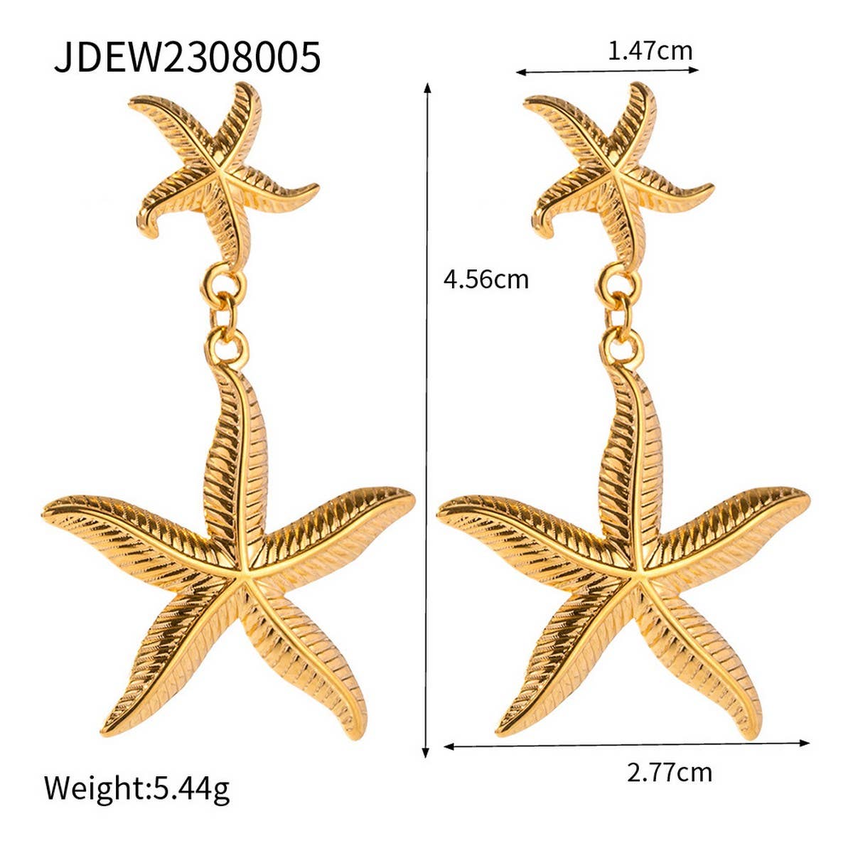 RETRO SIMPLE OCEAN EARRINGS STARFISH EARRINGS_CWASC1662