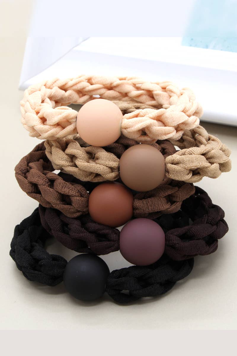 5PCS SOLID HAIR TIES ELASTIC SCRUNCHIES _CWAHA0170