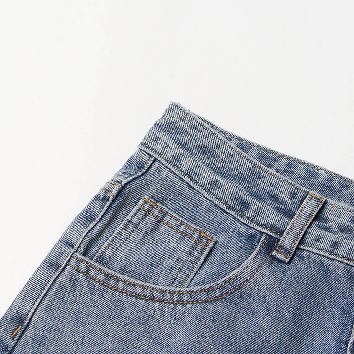 WOMENS HIGH WAISTED STRAIGHT LEG PATCHWORK JEANS