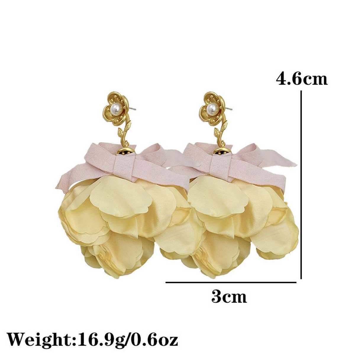 Handmade Fabric Flower Earrings Bold Spring Design