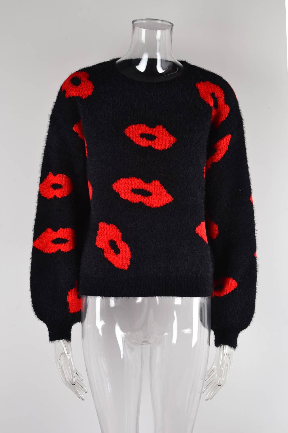 LIPS VALENTINE'S DAY SWEATER CREW NECK PULLOVER