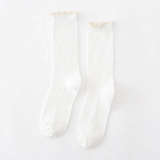 AUTUMN AND WINTER STRIPED LACE WOMEN'S SOCKS_CWMS0994