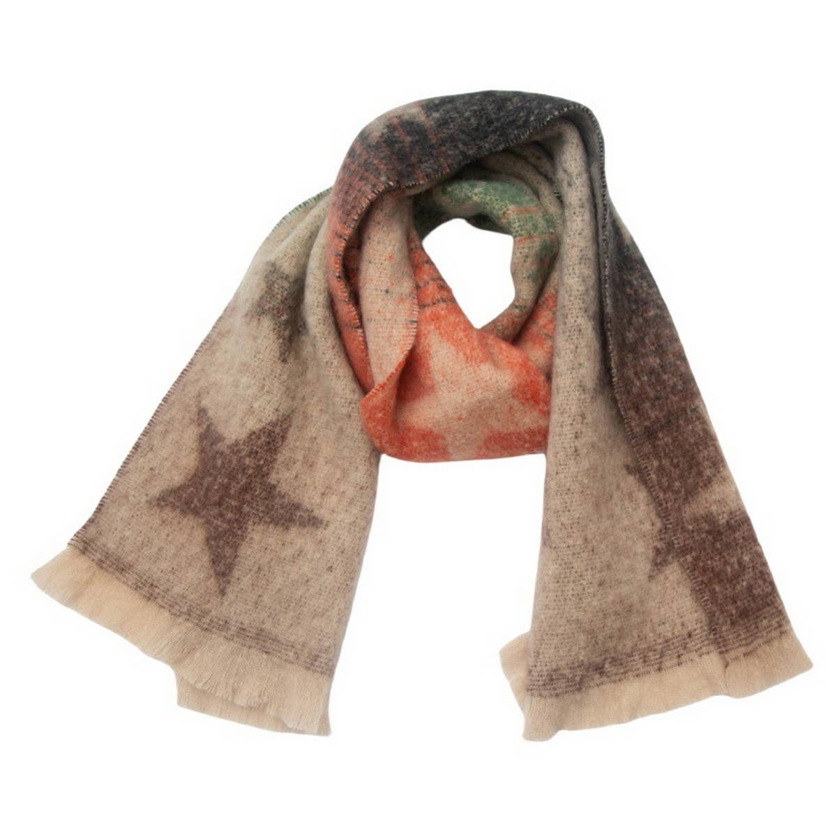 Star Gradient Scarf ??Jacquard Winter Wrap_CWASC0859