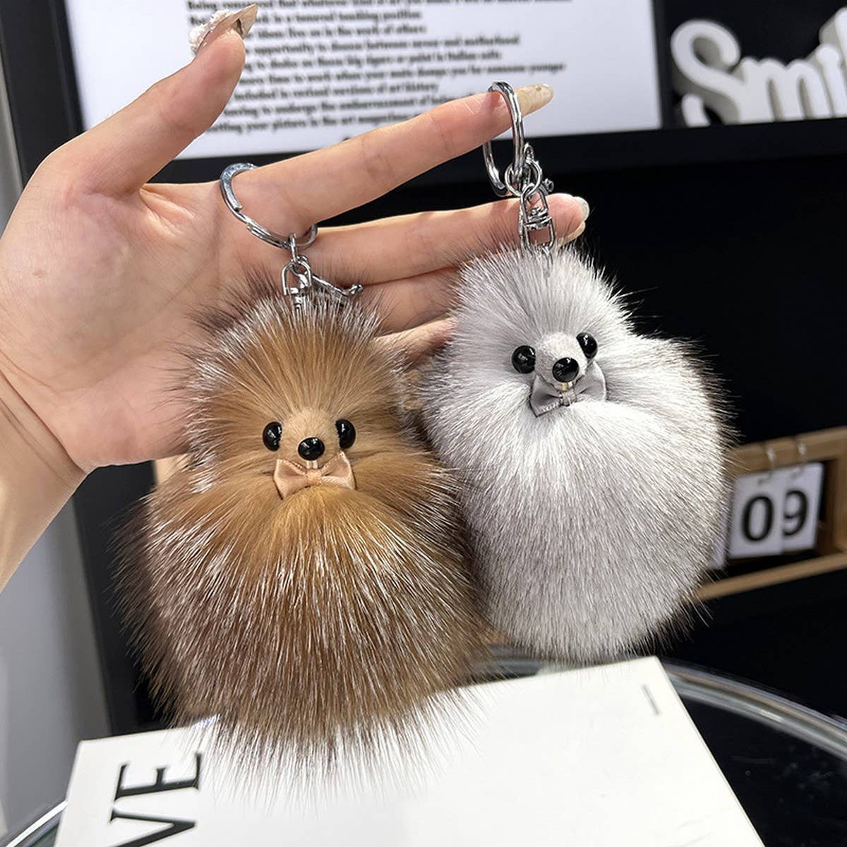 CUTE FOX FUR TAIL DOLL CAR KEYCHAIN BAG PENDANT