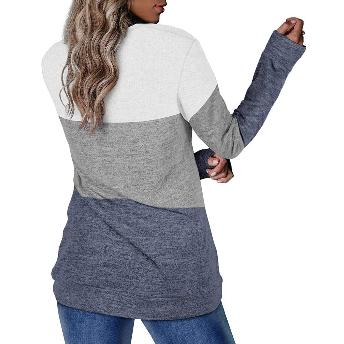 WOMEN'S CREW NECK PULLOVER MATCHING COLOR HOODIE