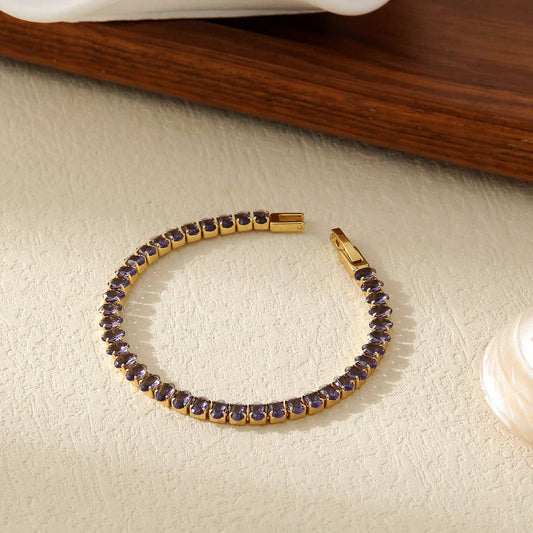 MULTI-COLOR DIAMOND SINGLE ROW FULL DIAMONDBRACELET