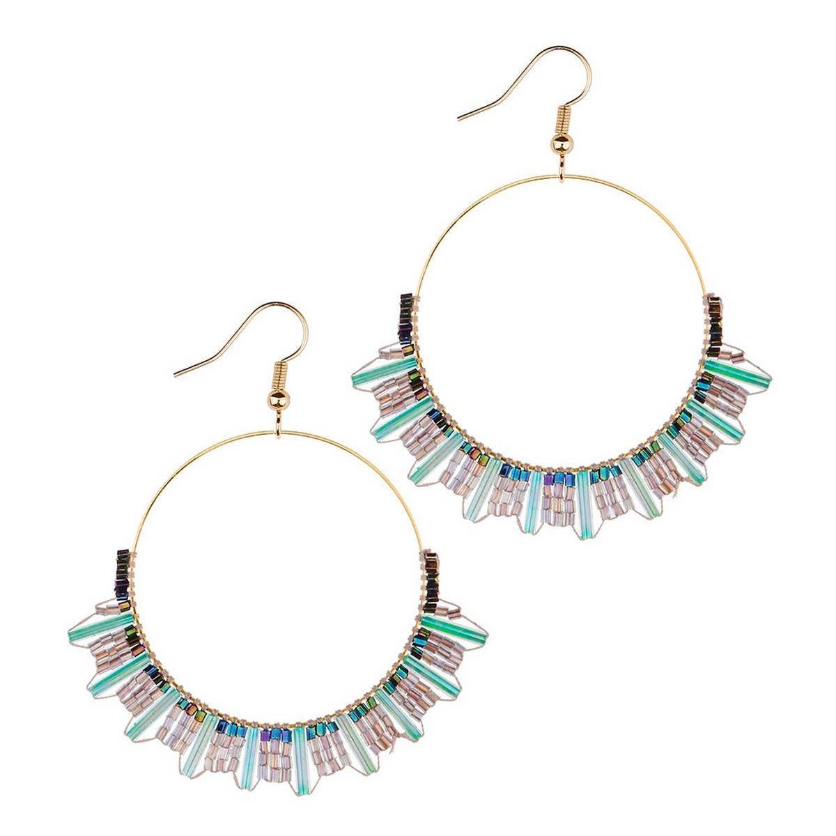 BOHEMIAN NICHE VINTAGE CIRCLE BEADED EARRINGS_CWAJE1659