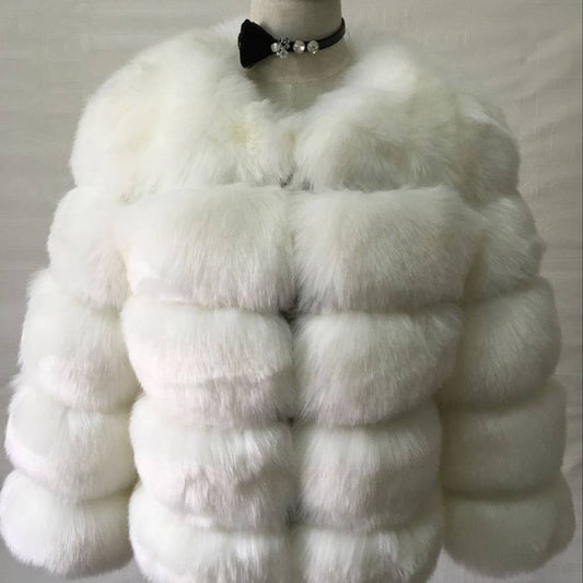 Faux Fur Short Coat for Women Long Sleeve