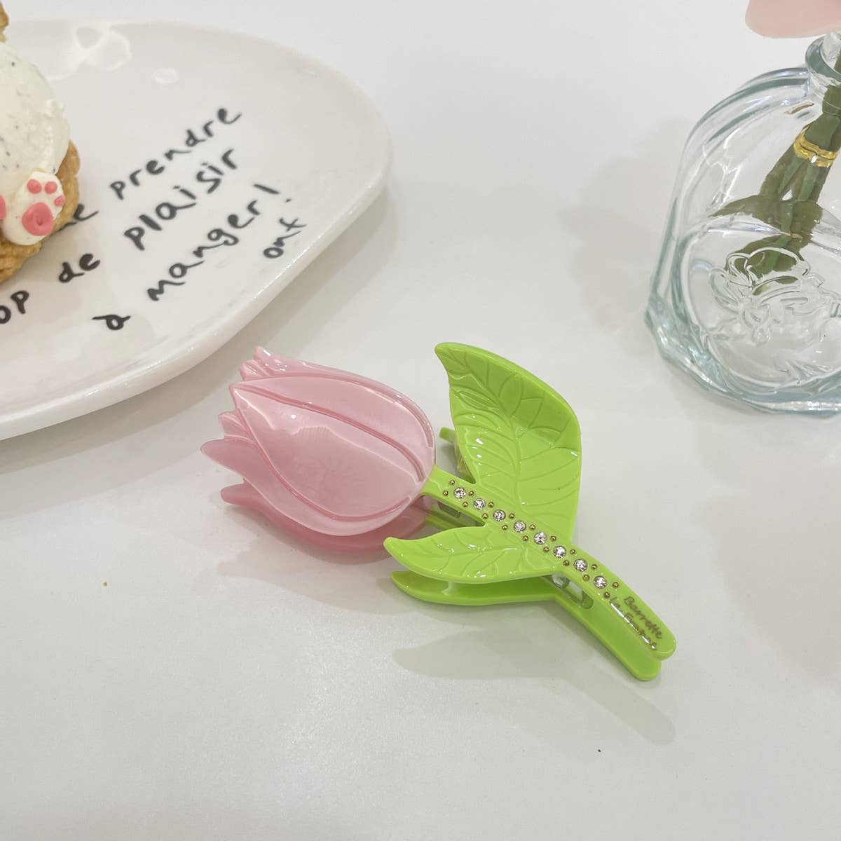 Rhinestone Flower Hair Claw - Tulip Sunflower Clip_CWAHA0966