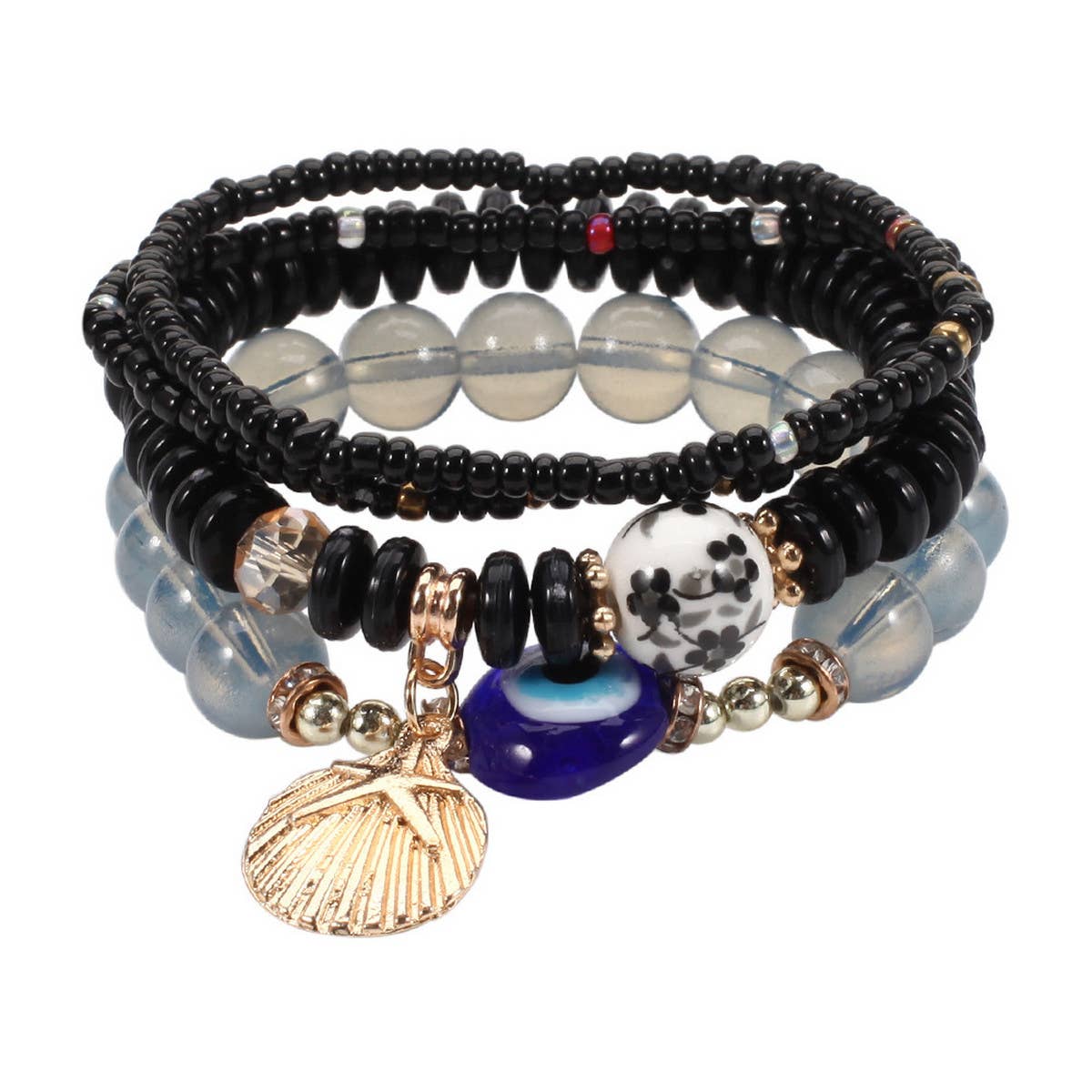 BOHEMIAN MULTI-LAYERED EVIL EYE BRACELET_CWAJE2214