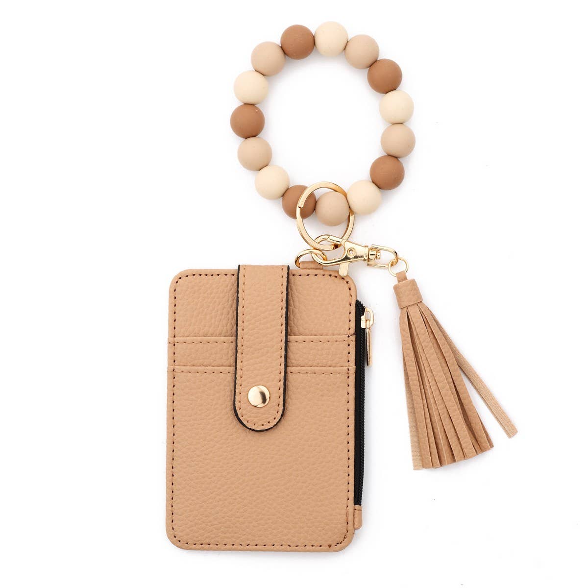 Pattern PU Card Holder with Silicone Bead Chain_CWAB4966