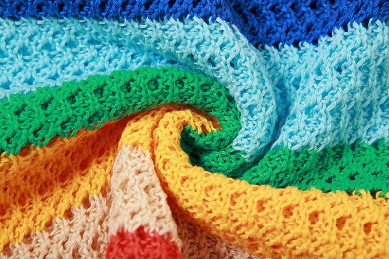 SEXY HOLLOW KNIT HIGH-WAISTED SLIM-FIT DRESS