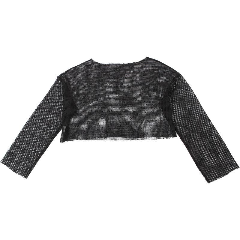 Sheer One Shoulder Mesh Long Sleeve Top