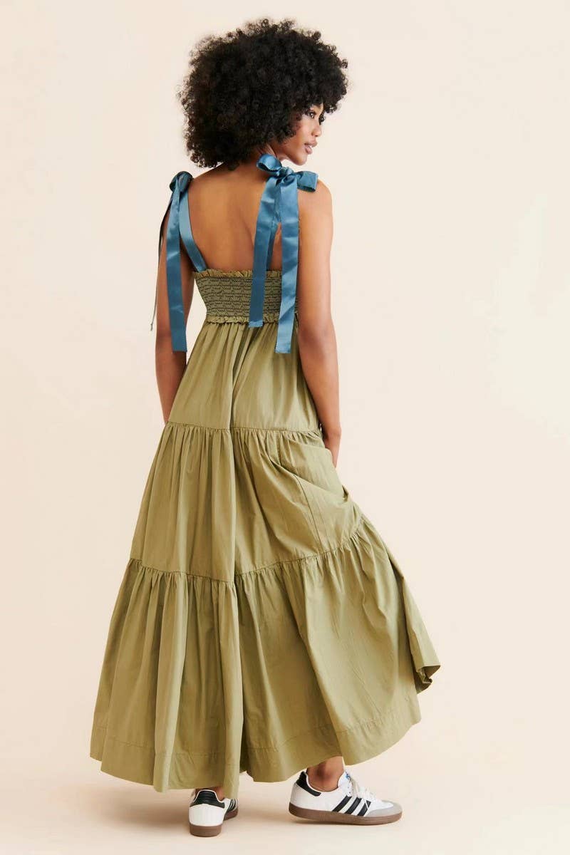 CWDMD5698_SLEEVELESS TIE STRAP BODYCON COMMUTE MAXI DRESS