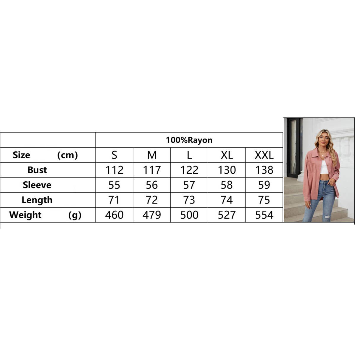 Lapel button solid color patchwork shirt jacket