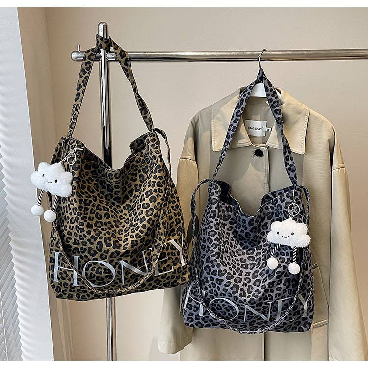 Leopard print large-capacity single-shoulder bag