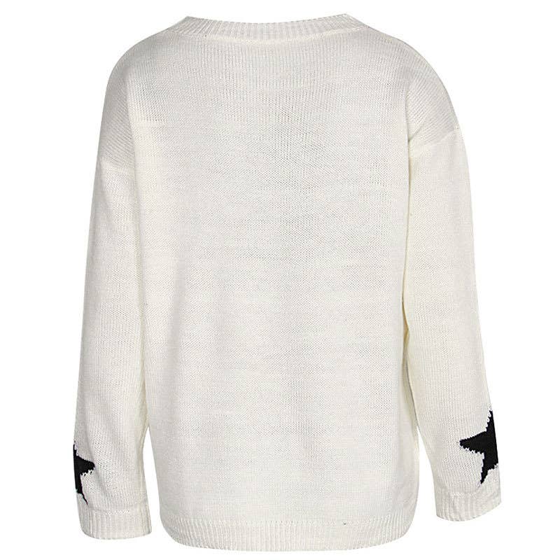 SLOUCHY STAR PULLOVER KNIT PULLOVER SWEATER