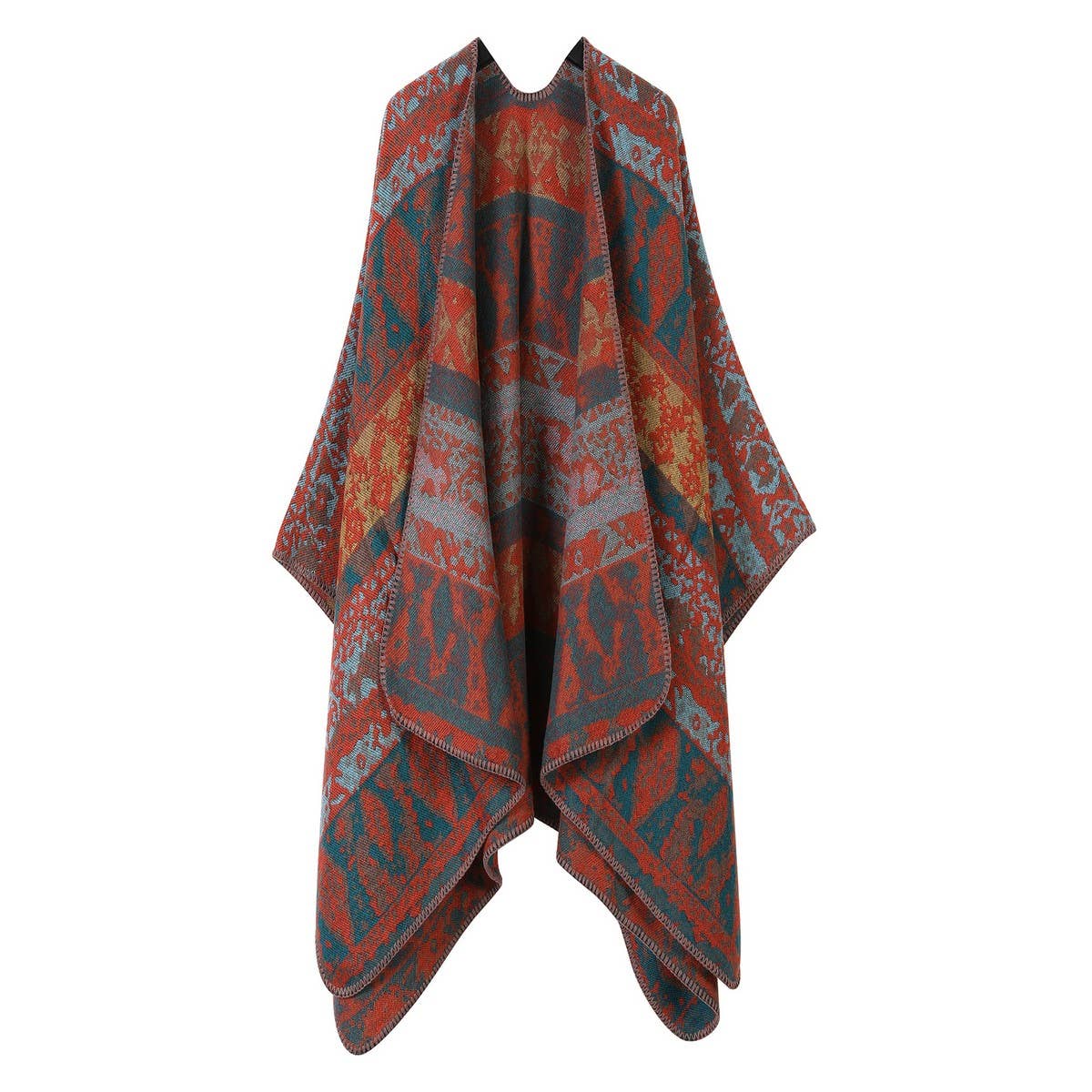 FLORAL CAPE FAUX CASHMERE WARM SCARF SHAWL