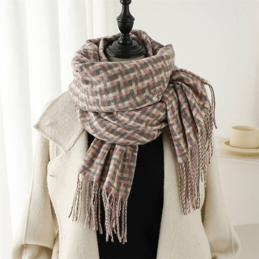 NEW RETRO BRITISH PLAID WARM SCARF