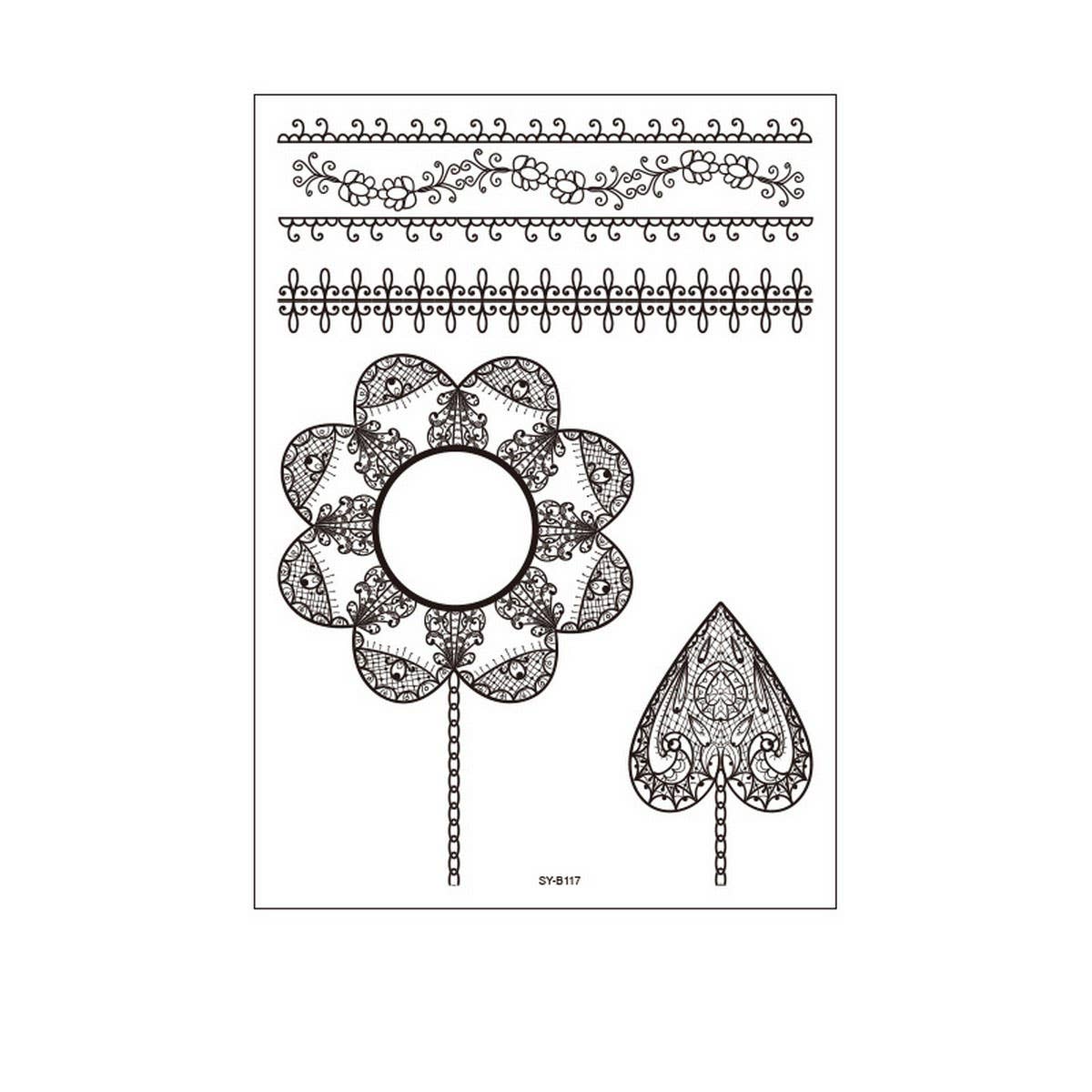 Bridal Mandala Tattoo Stickers Elegant Design_CWMM8356