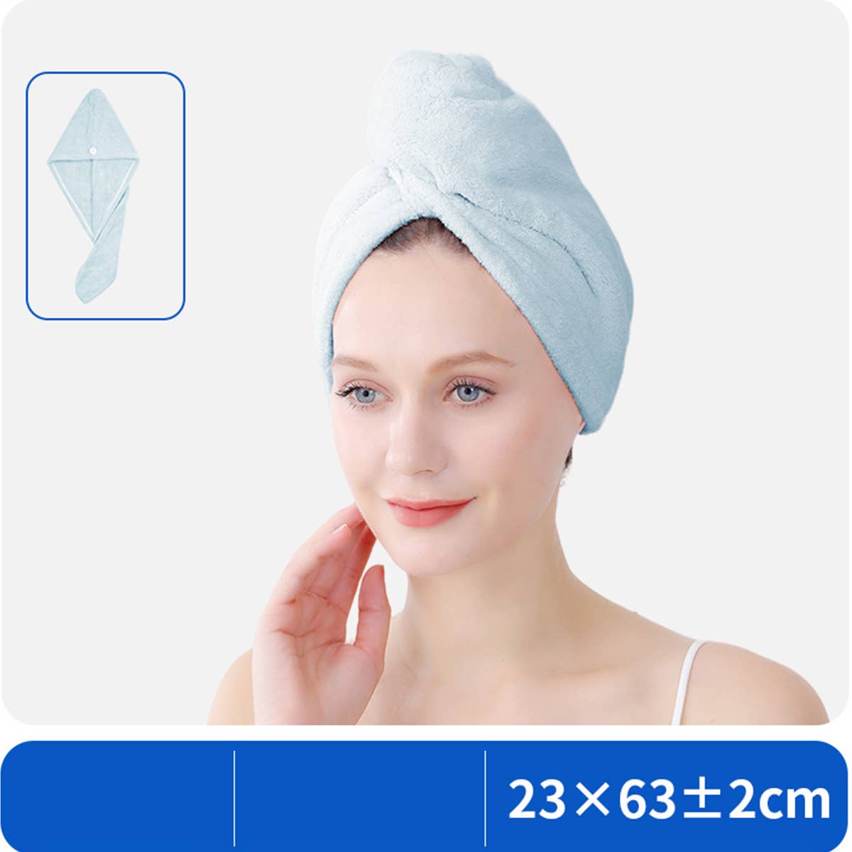 CWMM8341_THICK CORAL FLEECE DOUBLE LAYER SHOWER CAP