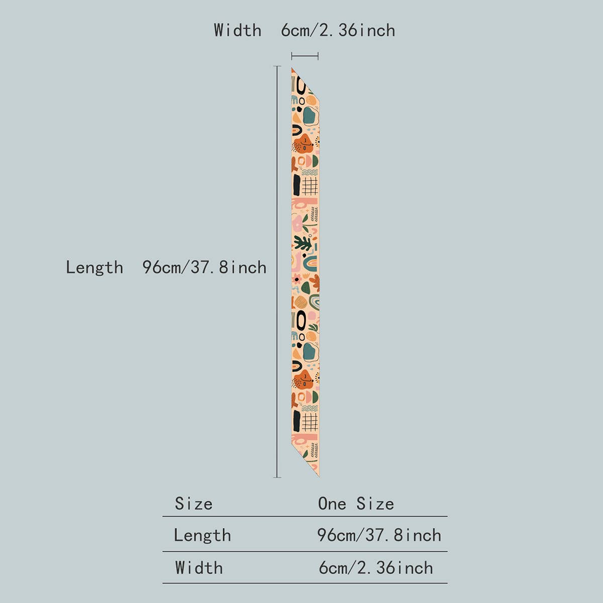 Floral Letter Skinny Twilly Scarf for Hair & Bags