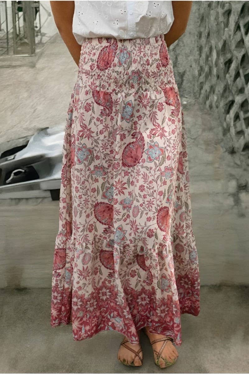 CWBLS0670_BOHO FLORAL FLOWY VACATION MAXI SKIRT