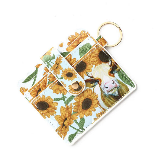 PU Leather Card Holder with Keychain & ID Slot_CWAB4938