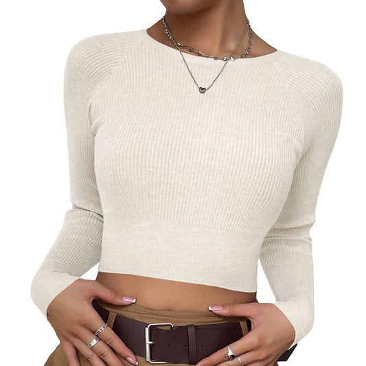 LONG SLEEVE BREATHABLE BACK WEAR NUDE YOGA WEAR