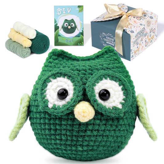 HAND KNITTED DOLL OWL CROCHET SET