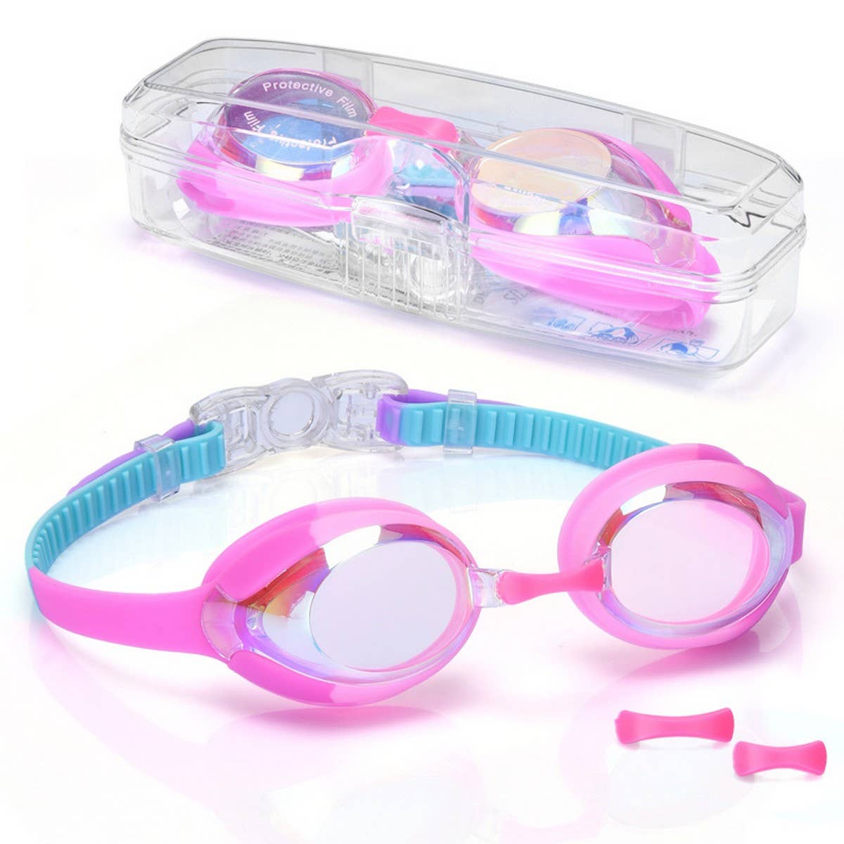 Kids Mirror Swim Goggles, HD Anti-Fog Waterproof