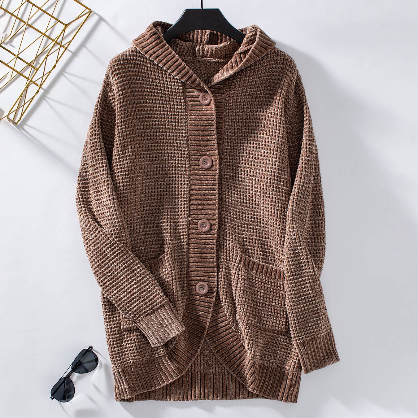 KNIT JACKET VINTAGE LOOSE BUTTON CARDIGAN