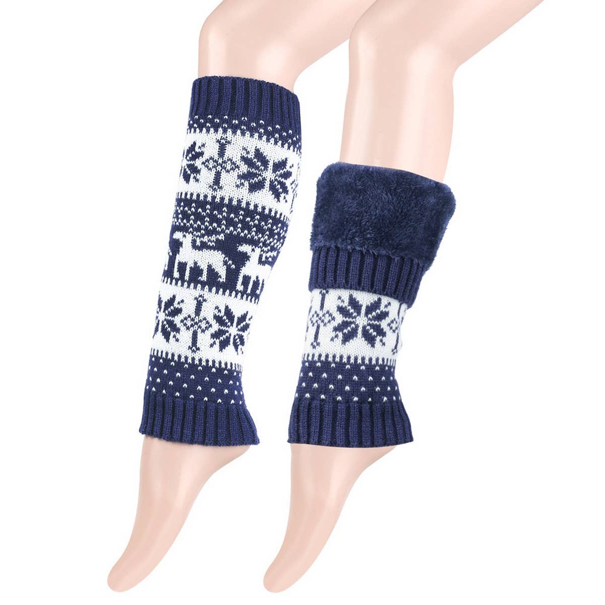 CWMM10079_CHRISTMAS CHUNKY KNIT FLEECE LEG WARMERS
