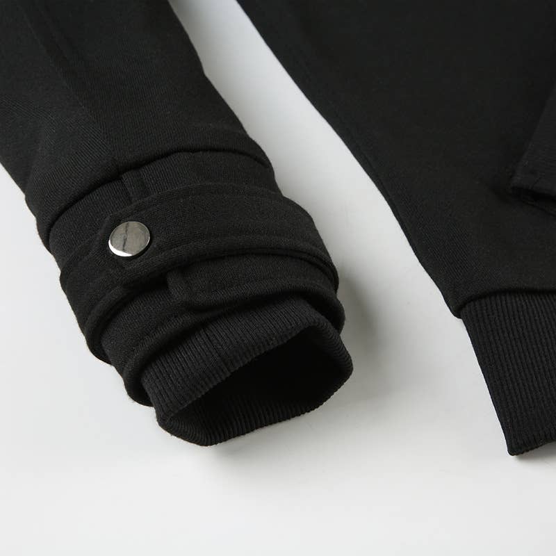 STAND-UP COLLAR DOUBLE-HEAD ZIP-UP CARDIGAN