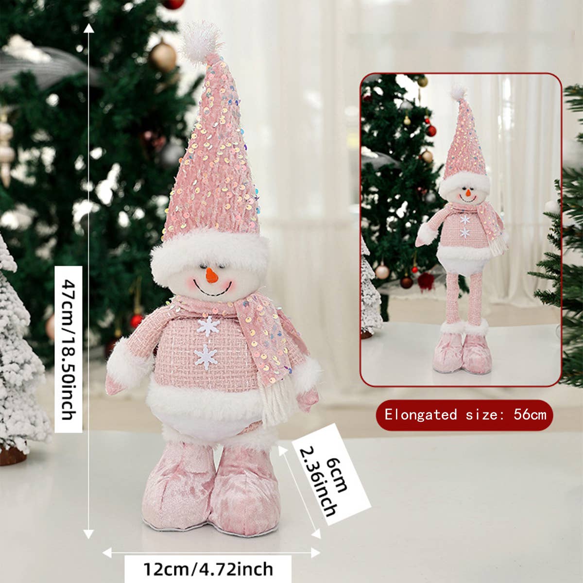 CWMM9398_RETRACTABLE PINK DOLL CHRISTMAS WINDOW DECORATION