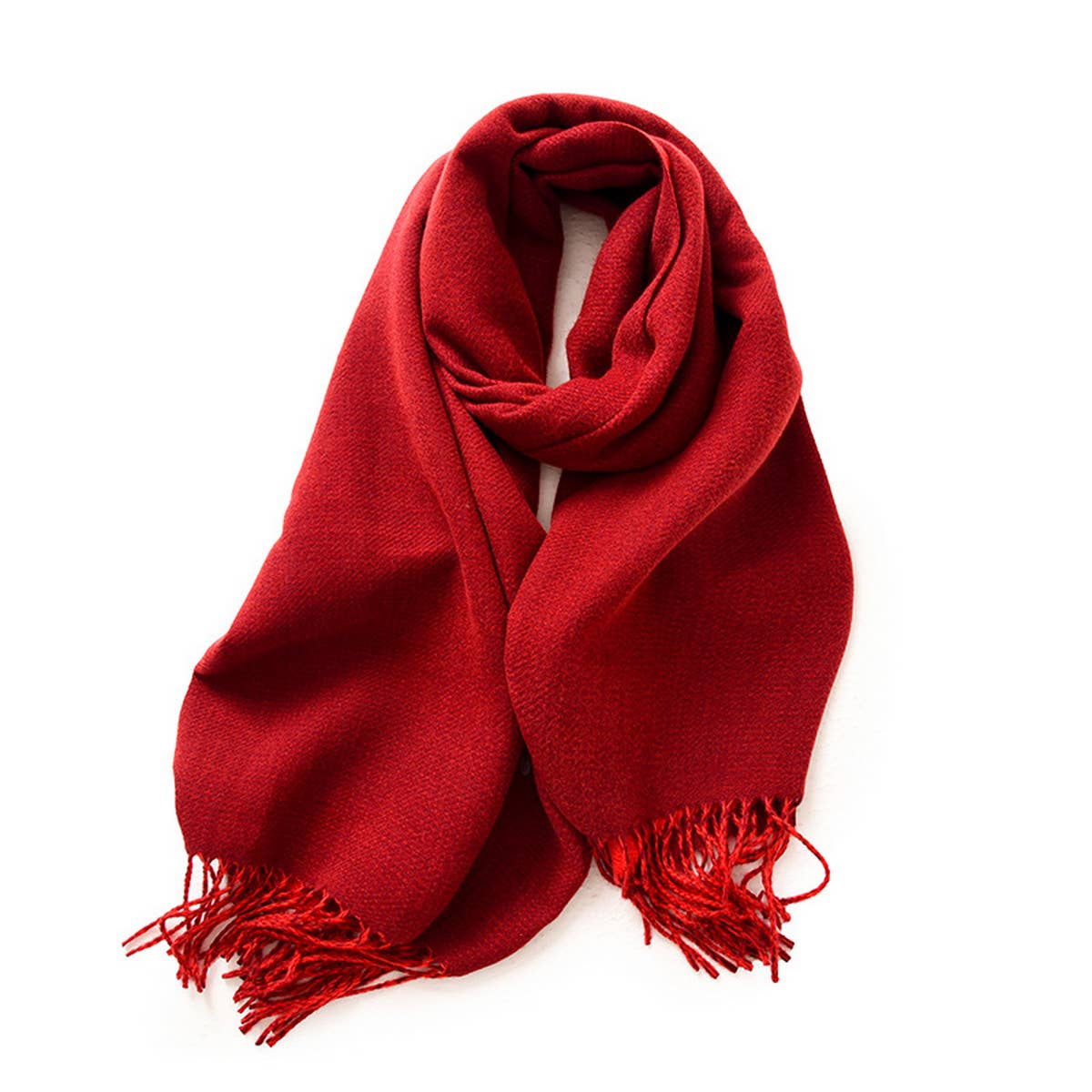Fashion Scarf - Soft Faux Cashmere with Tassels_CWASC0174