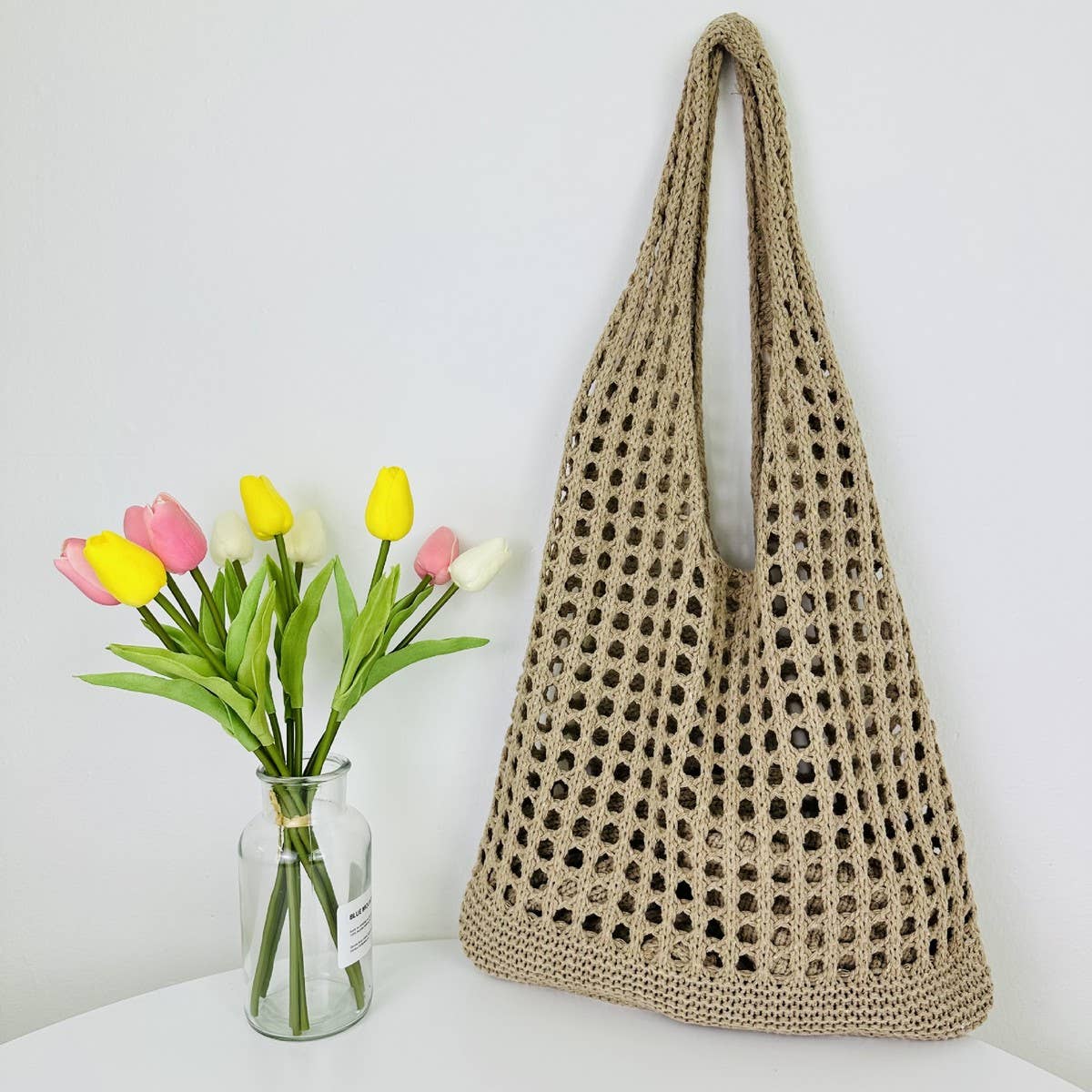 CWAB1953_KNITTED HOLLOWED OUT TOTE BAG