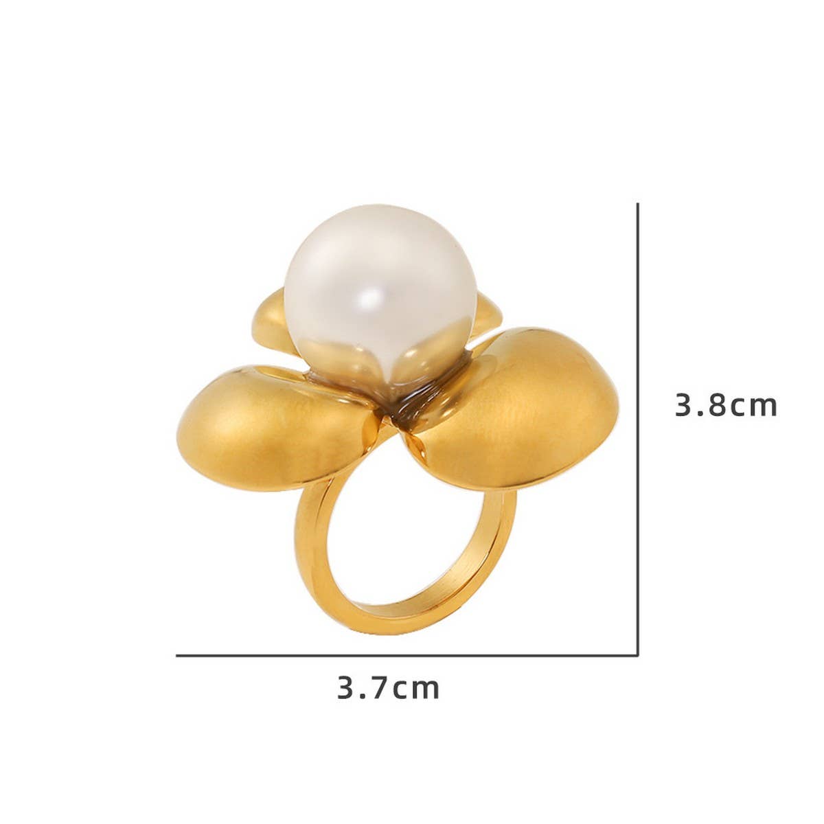 Minimalist 18K Steel Flower Earrings & Ring Set